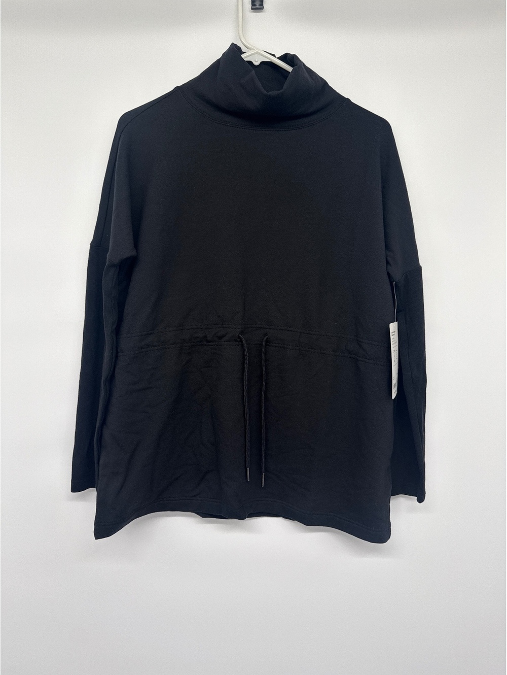 Athleta Black Long Sleeve Turtleneck Drawstring Tunic Top XS
